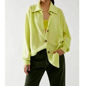 Free‎ People Cashmere Button Front Collared Cardigan Sweater Size Small